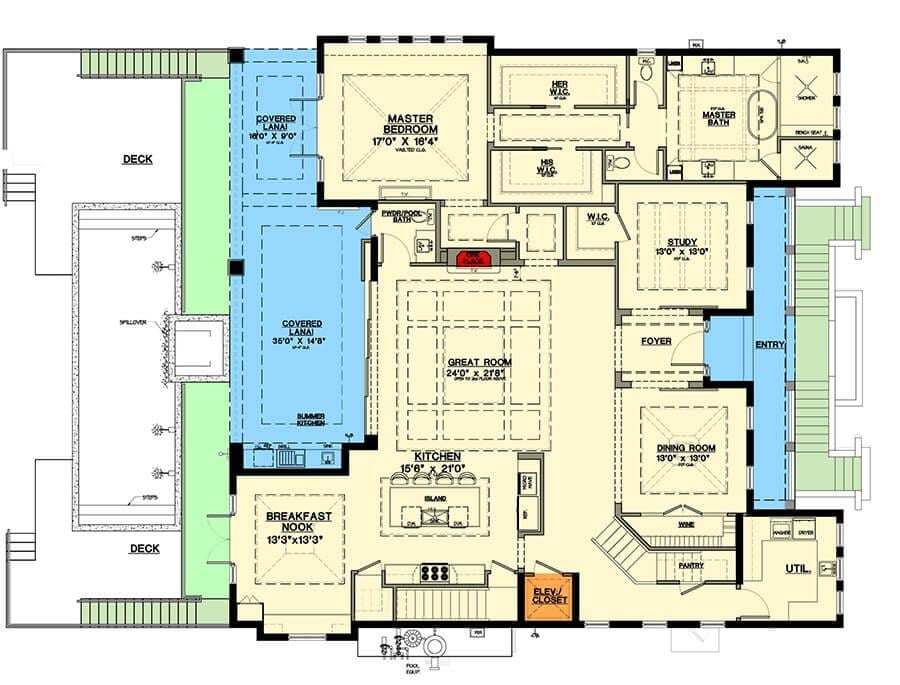 Explore This Expansive Floor Plan with a Central Great Room