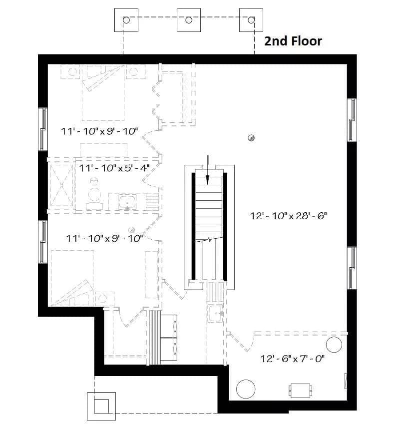 Explore the Efficient Layout of This Second Floor Plan