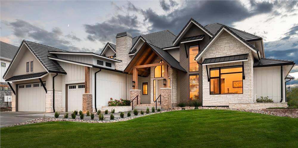 Modern Craftsman Home with Striking Stone Facade and Gabled Rooflines