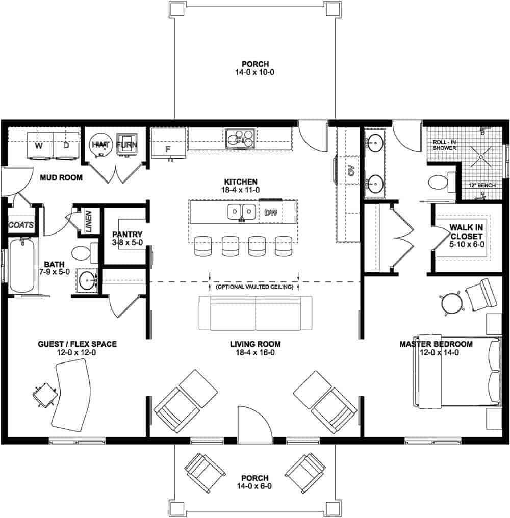 Explore This Thoughtfully Designed Floor Plan with Dual Porches