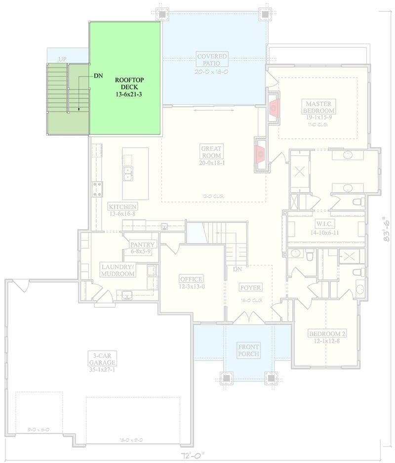 Explore the Rooftop Deck on This Spacious Floor Plan