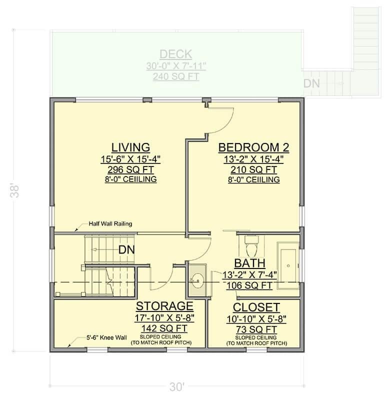 Explore the Efficient Layout of This Upper Floor Plan