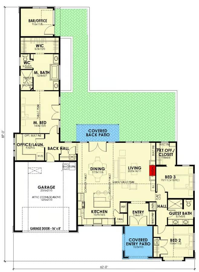 Explore This Thoughtfully Laid Out Floorplan With a Central Living Area