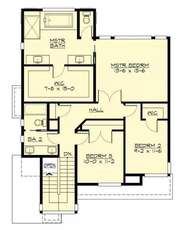 Explore the Efficient Layout of This Three-Bedroom Floor Plan