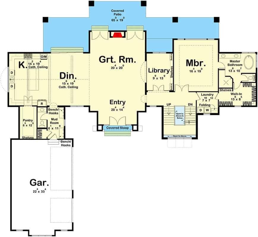 Explore the Spacious Layout of This Home Featuring a Grand Room and Library