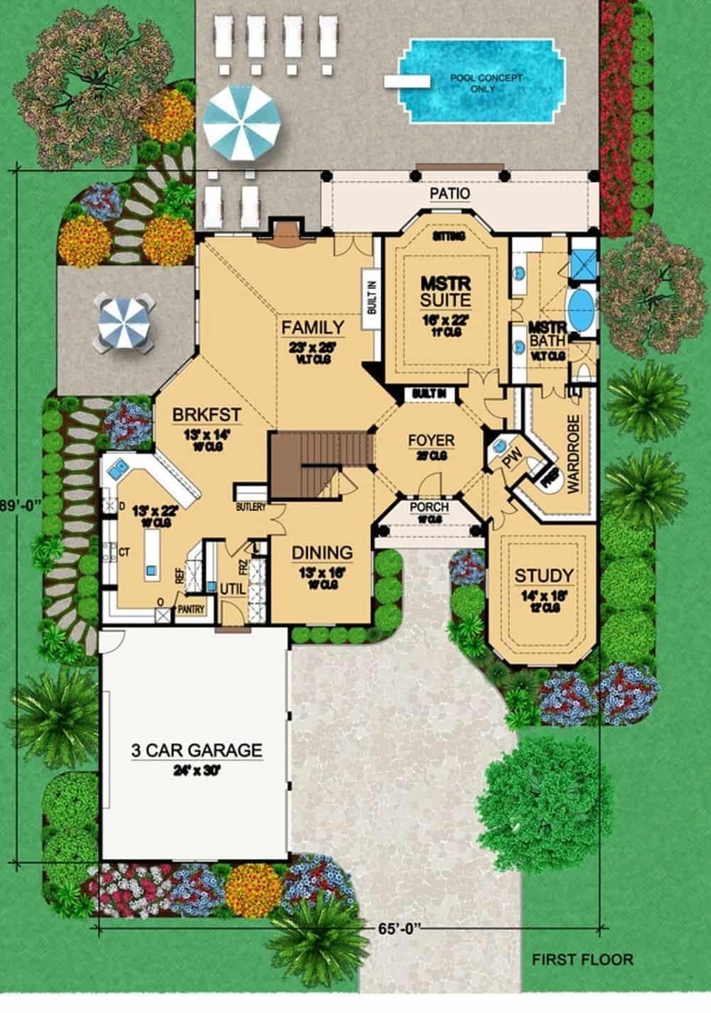 Discover the Integrated Pool Concept in This Spacious Floor Plan