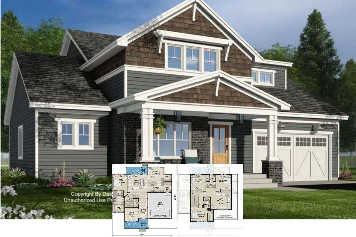 4-Bedroom Traditional Home with Jack & Jill Bath and Loft (Floor Plan)