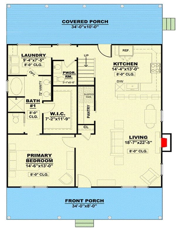 Thoughtfully Designed Floor Plan with Dual Porches