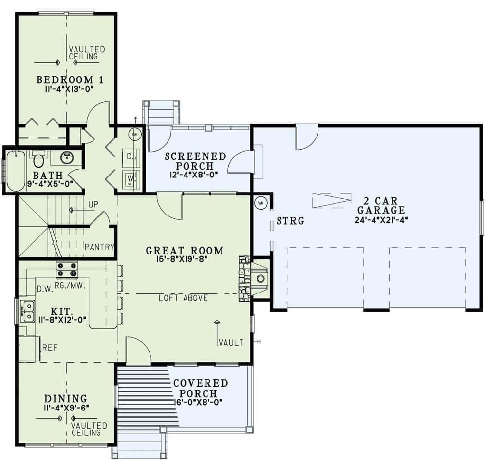 Explore This Efficient Layout with Vaulted Ceilings and Screened Porch