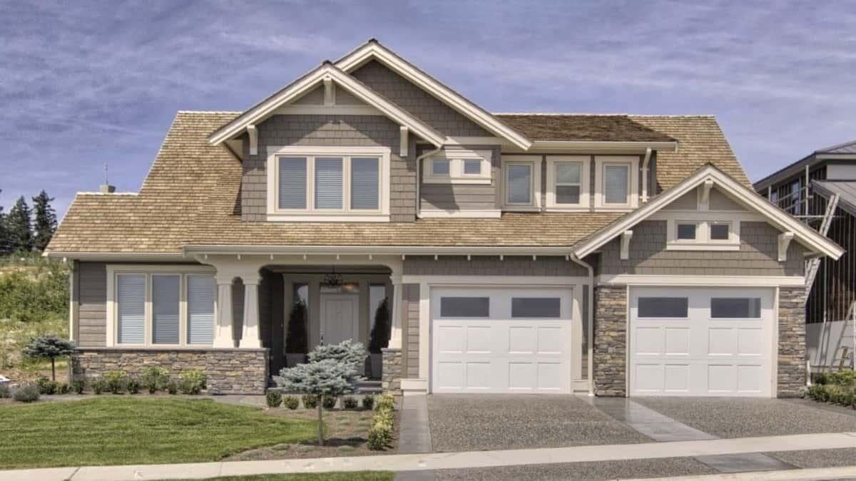 Classic Craftsman Exterior with Stone Accents and Gabled Rooflines