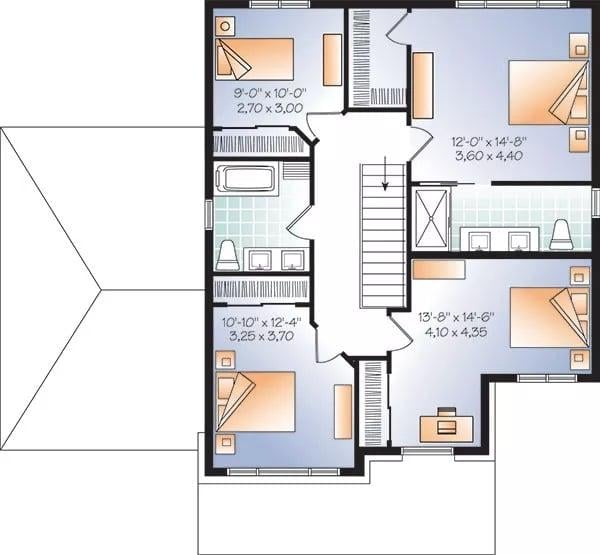 Explore the Efficient Layout of This Four-Bedroom Upper Floor