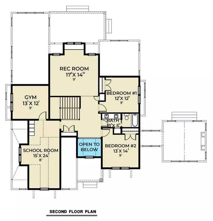 Exploring the Versatile Second Floor with a Gym and School Room