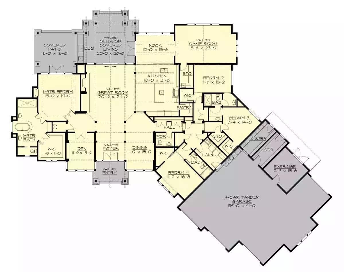 Explore the Spacious Layout with a 4-Car Tandem Garage