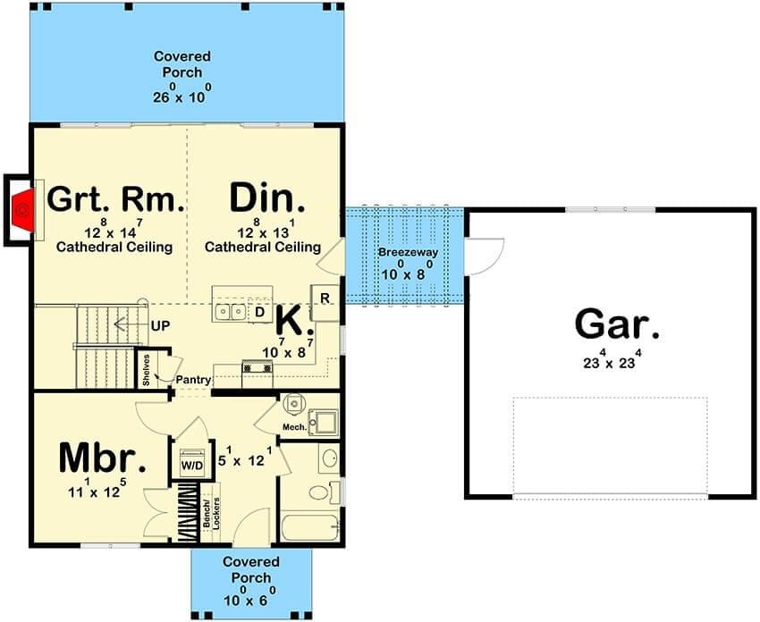 Explore This Efficient Floor Plan with Breezeway Connection to the Garage