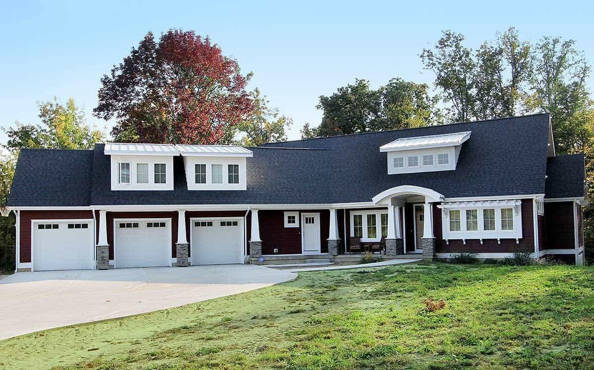 Charming Craftsman Home with a Trio of Garage Doors