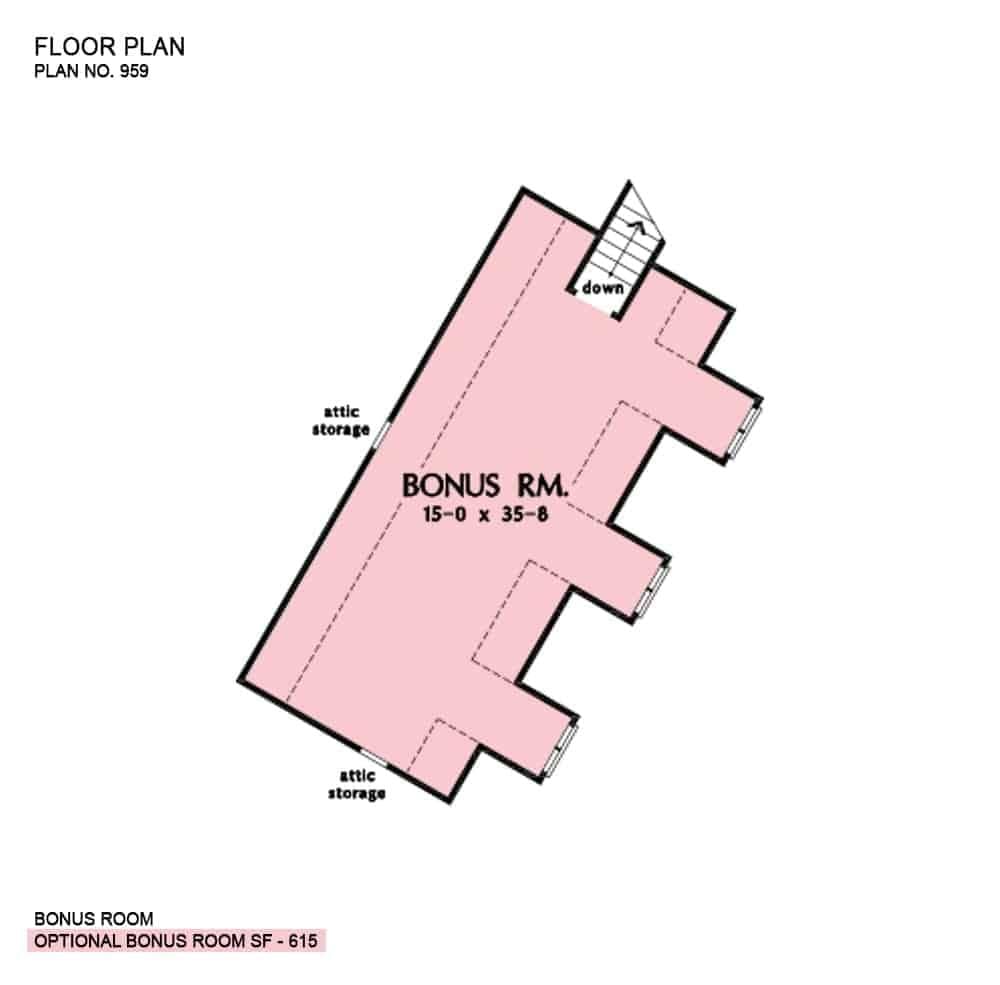 Explore the Versatile 615 Sq Ft Bonus Room Layout