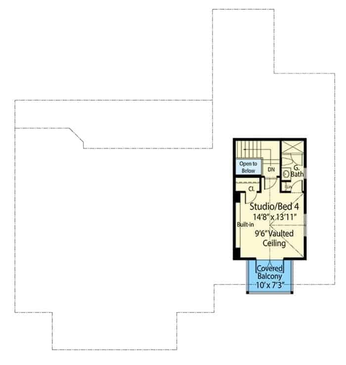 Explore the Versatile Studio with Vaulted Ceilings and a Private Balcony
