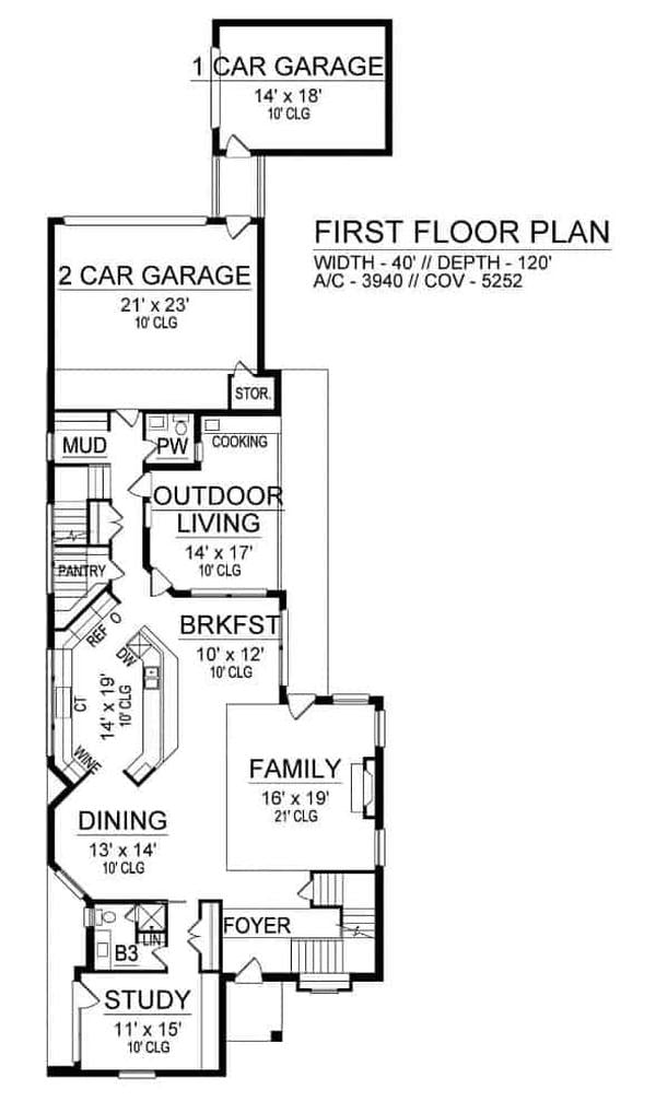 Explore the Expansive Three-Car Garage in This Two-Story Layout