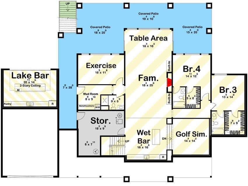 Explore This Expansive Floor Plan Featuring a Dedicated Golf Simulator Room