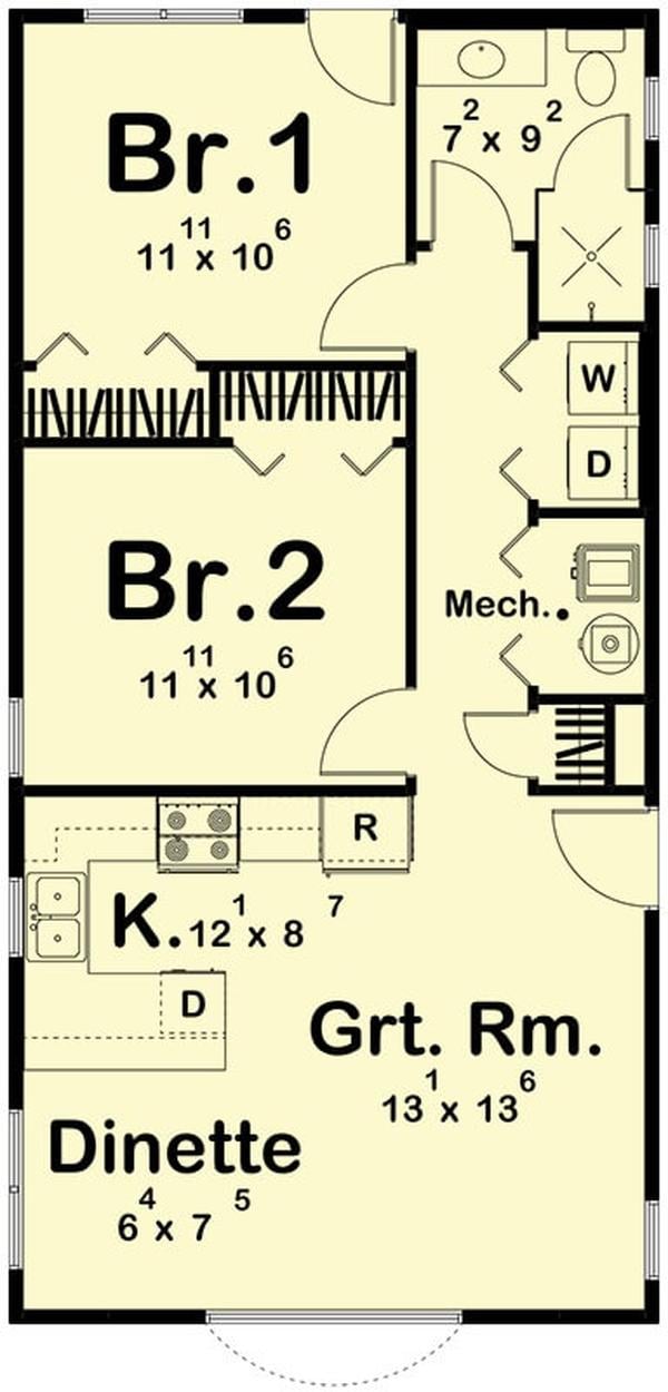 Compact Floor Plan with Convenient Kitchen and Dinette Placement