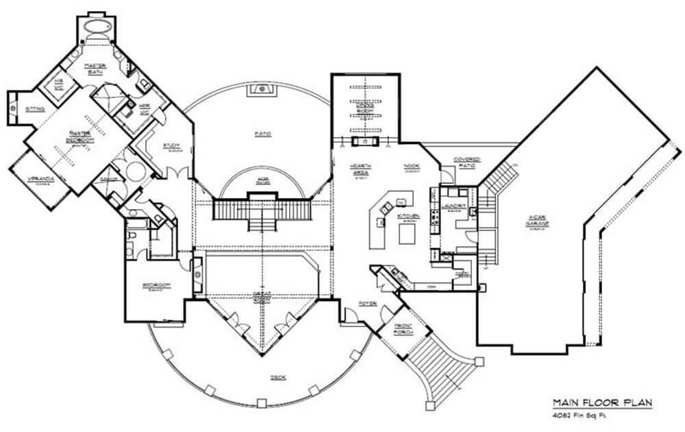 Explore This Expansive Floor Plan with a Central Patio Focus
