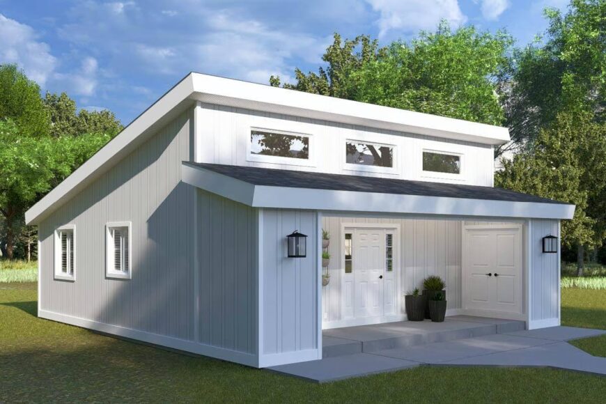 Modern-Style ADU with Covered Front Porch and 2 Bedrooms (Floor Plan ...