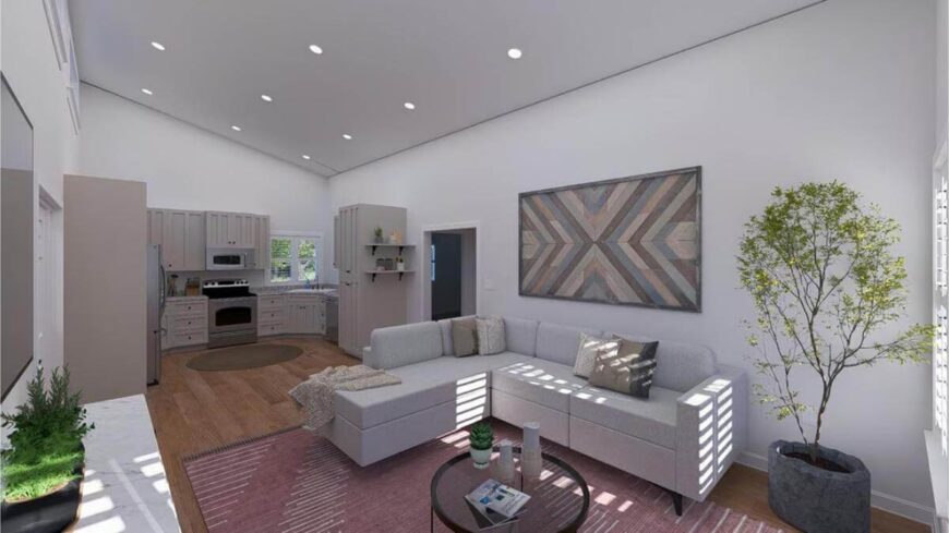 Modern-Style ADU with Covered Front Porch and 2 Bedrooms (Floor Plan ...