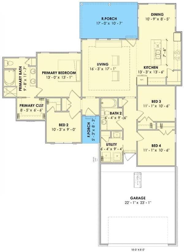 Explore This Thoughtfully Designed Home with a Spacious Living Area