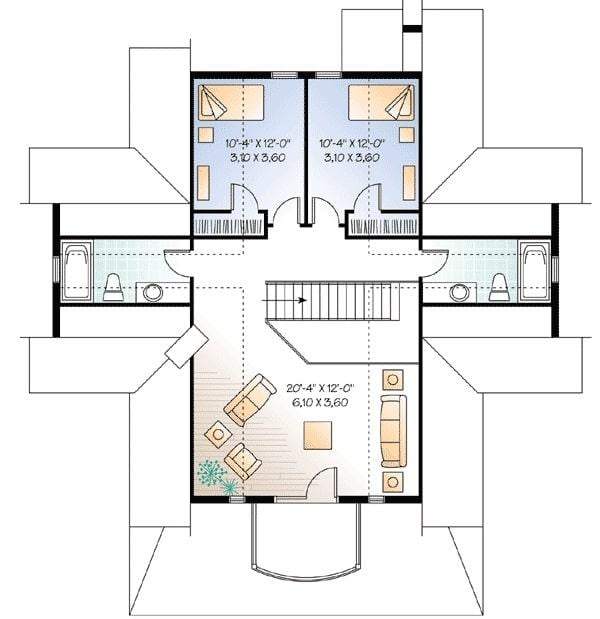 Explore This Symmetrical Upper-Level Floor Plan