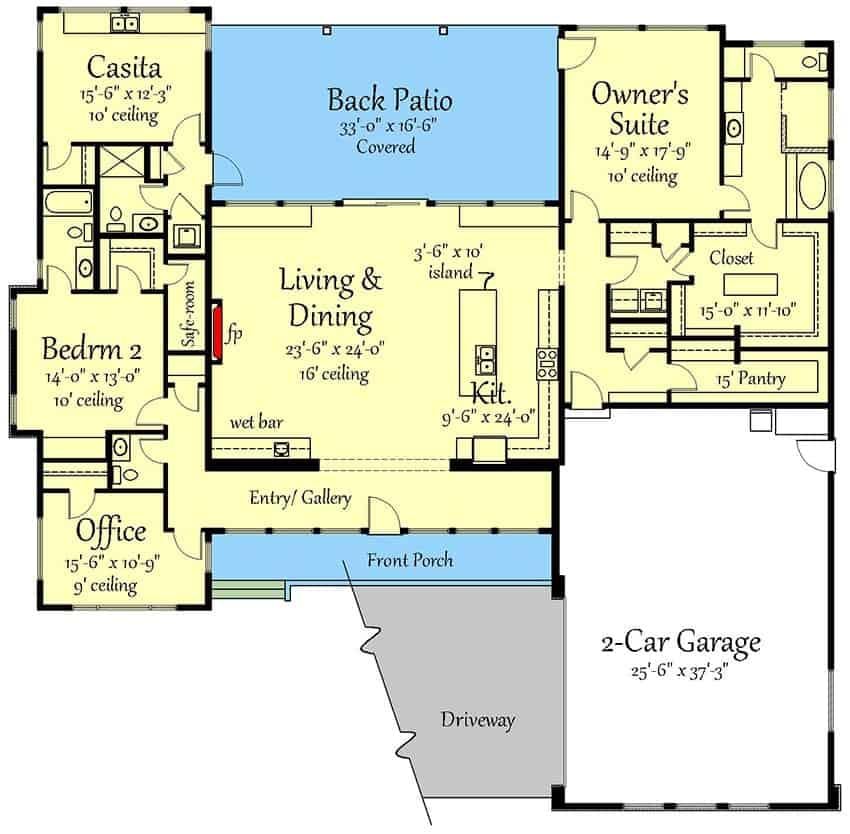 Explore the Spacious Layout with a Cozy Casita and Office Space
