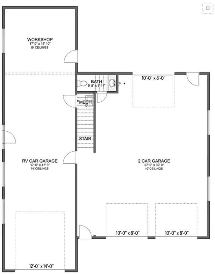 Explore the Versatile Garage Layout with Workshop Space