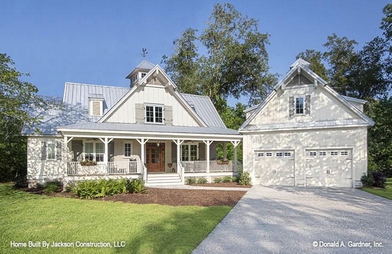 Classic Farmhouse Facade with Charming Front Porch