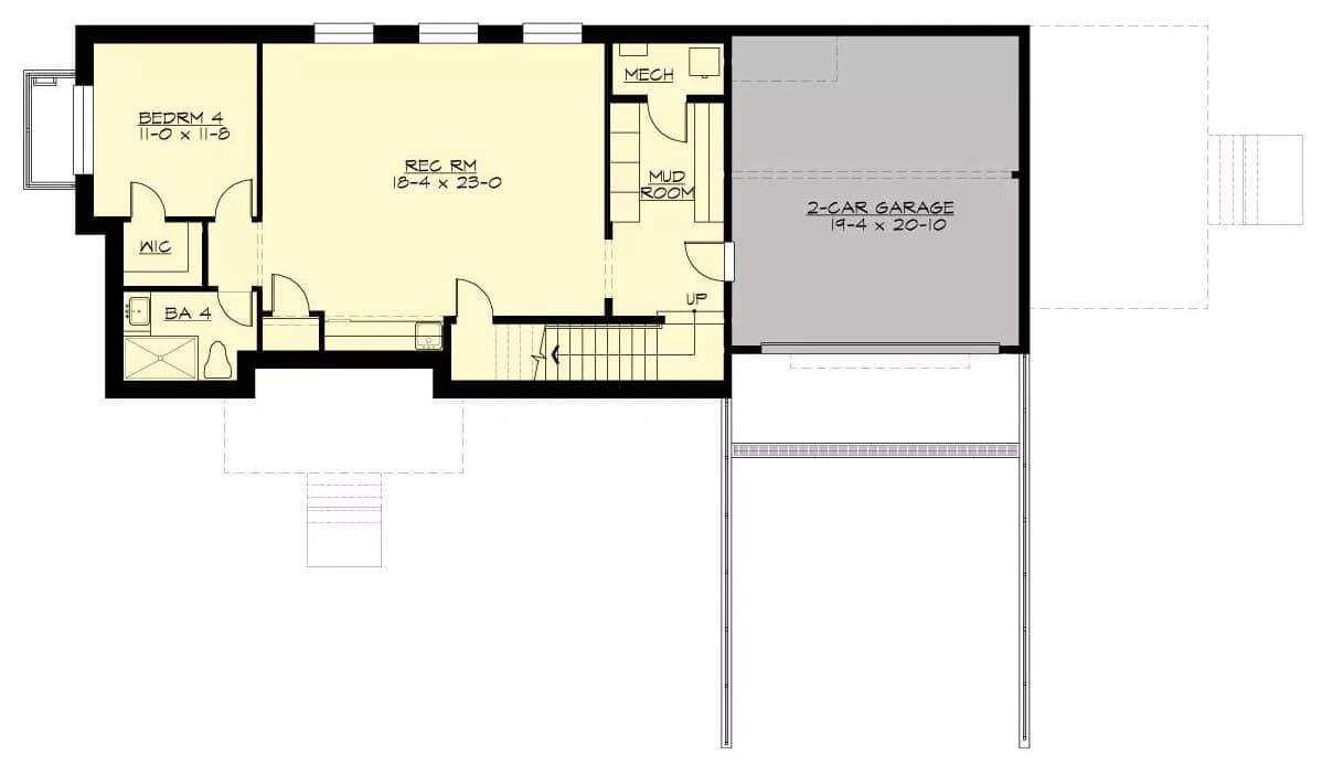 Check Out the Spacious Rec Room and Mud Room Combo