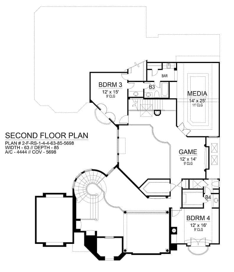 Explore the Spiraling Staircase in This Expansive Second Floor Layout