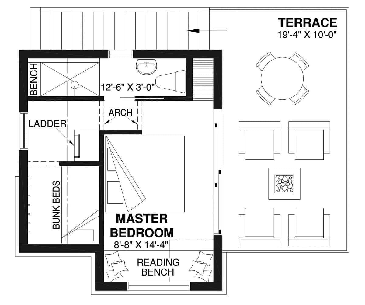 Cozy Layout with Bunk Beds and a Spacious Terrace