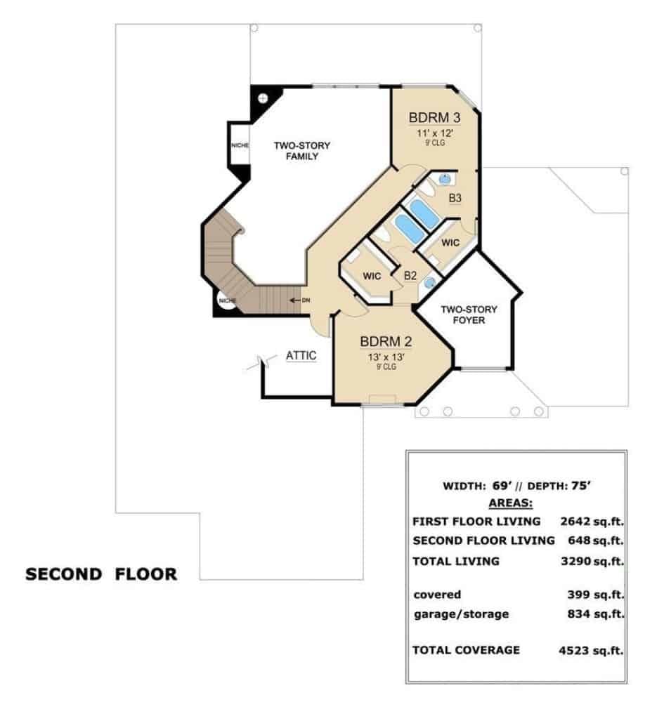 Explore the Efficient Layout of This Second Floor Plan