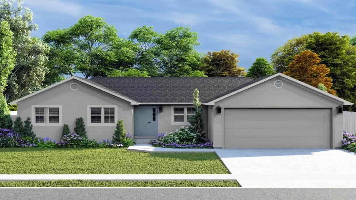 Sleek Ranch-Style Home with a Refreshing Color Palette
