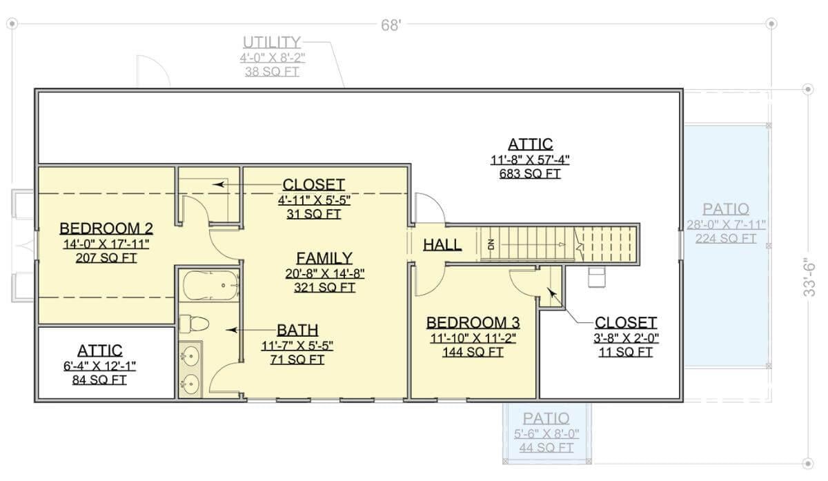 Explore the Spacious Family Area in This Floor Plan