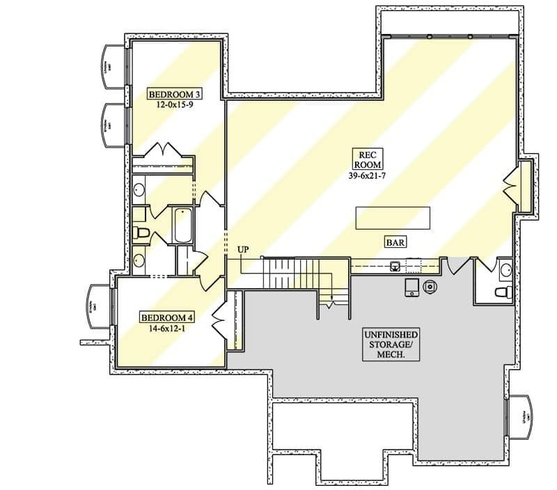 Explore the Spacious Basement with a Dedicated Rec Room and Bar