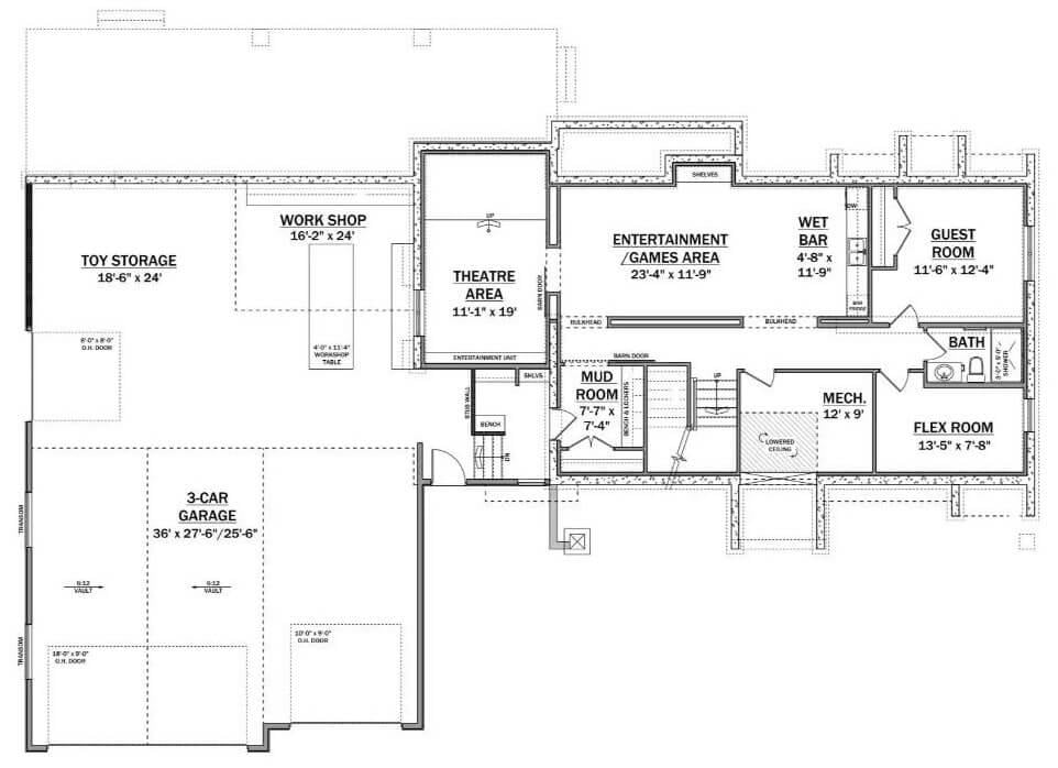 Explore the Spacious Basement with Theatre and Workshop