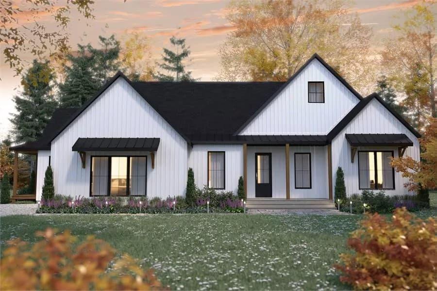 Check Out the Crisp Black and White Contrast in This Modern Farmhouse Exterior