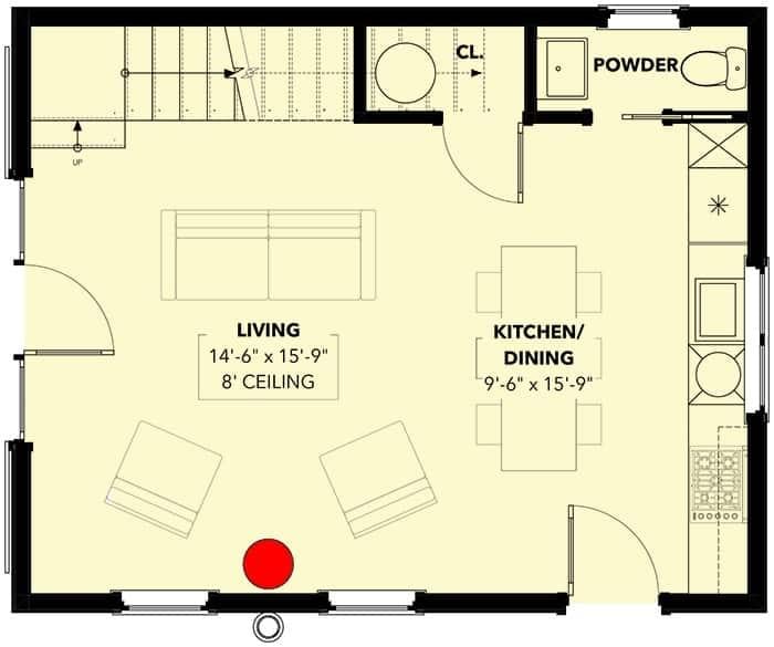 Explore This Open Concept Living and Kitchen Area