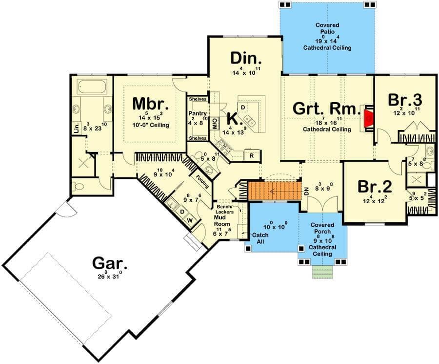Explore This Spacious Single-Story Home Layout with Cathedral Ceilings
