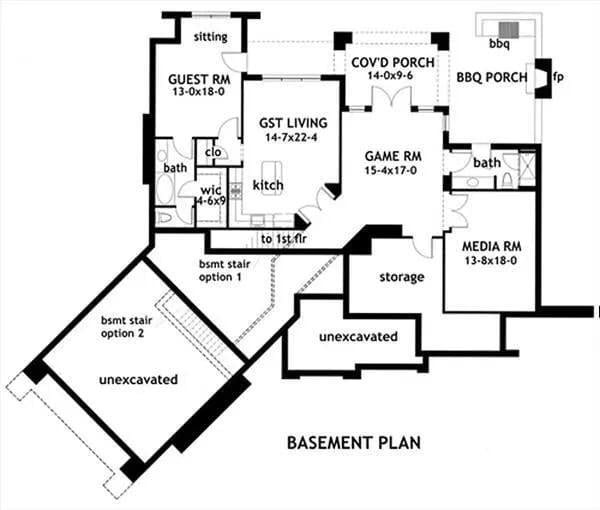 Explore the Versatile Layout of This Spacious Basement Plan