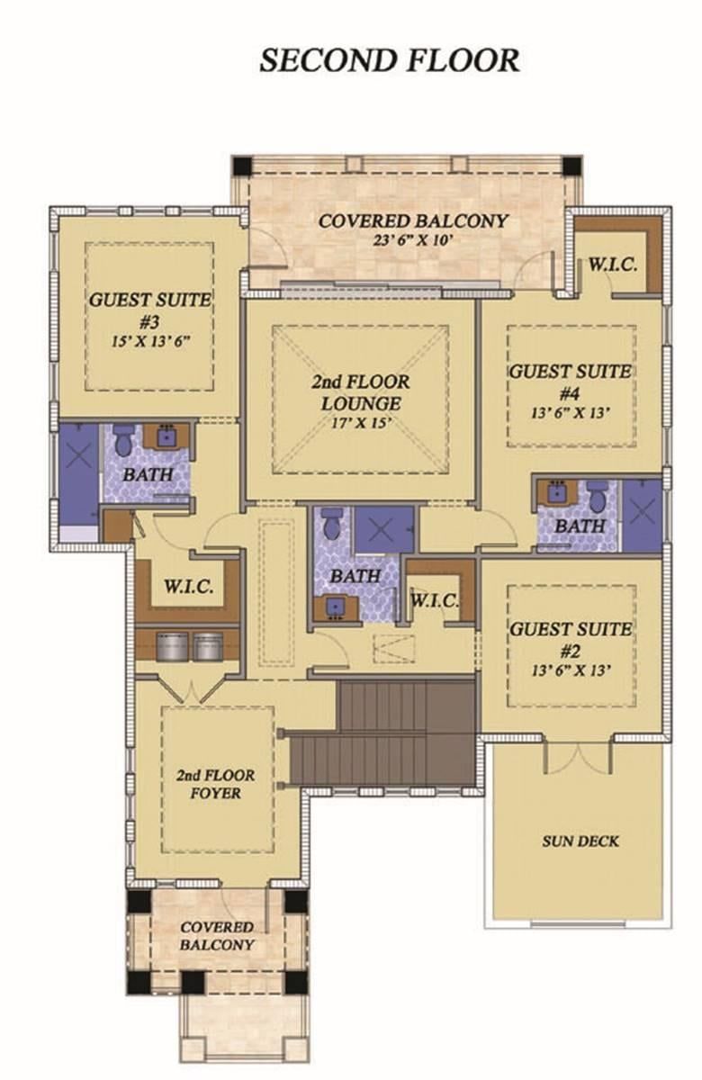 Explore the Second Floor Lounge with Dual Balconies