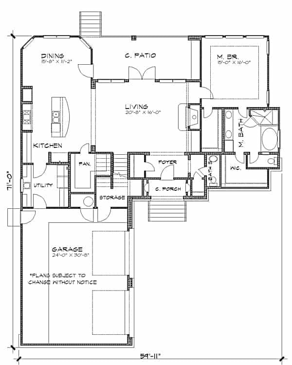 Explore This Thoughtful 3-Bedroom Floor Plan with Central Patio