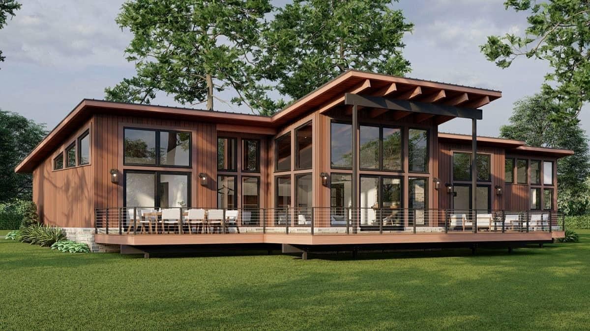 Modern Retreat with Striking Floor-to-Ceiling Windows