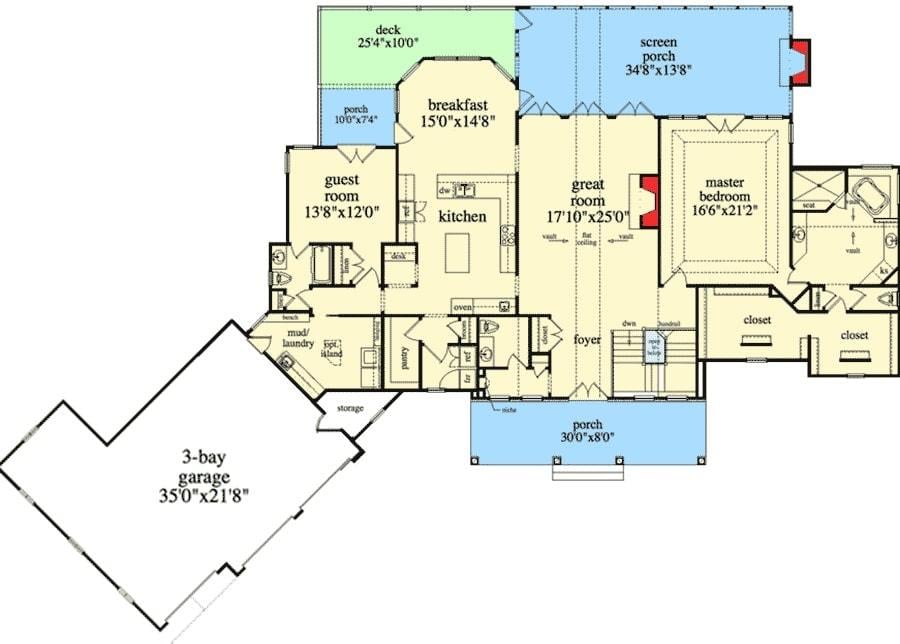 Explore This Spacious Floor Plan Featuring a 3-Bay Garage