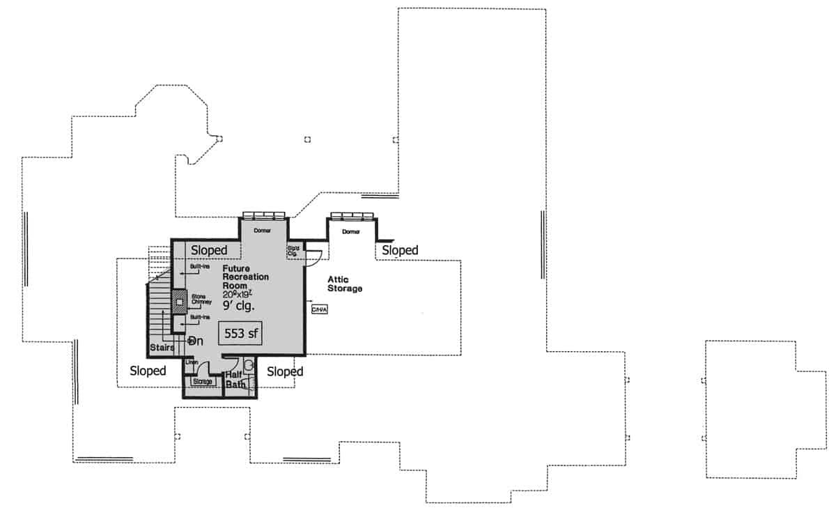 Explore the 553 sq ft Upper Level with Dormer Windows and Attic Storage