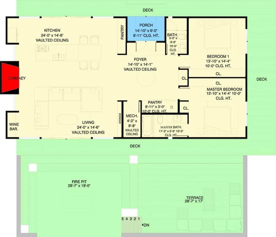 Exploring a Spacious Floor Plan with a Cozy Fire Pit Terrace